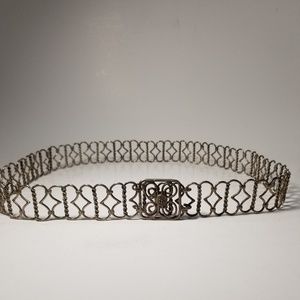 Handmade silver tone 32" signed belt